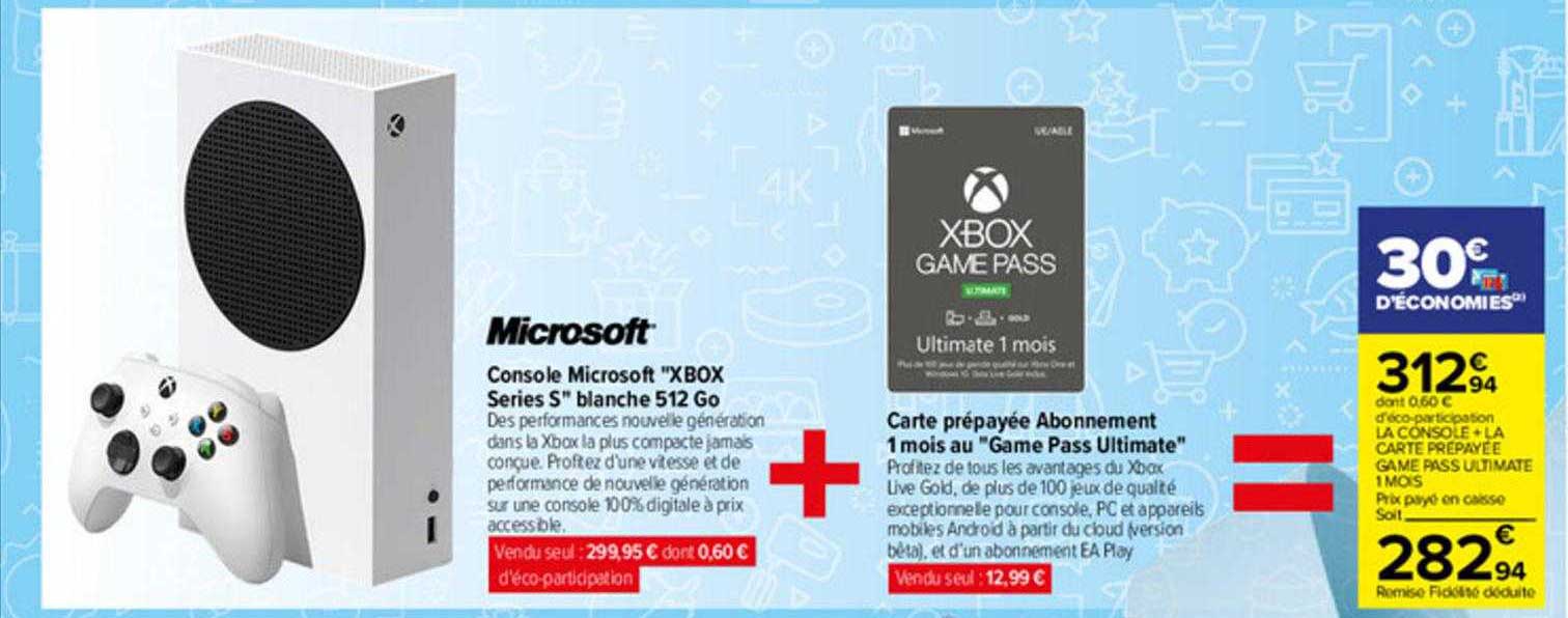 La Console + La Carte Prépayée Game Pass Ultimate 1 Mois