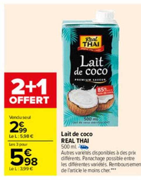 lait de coco real thai