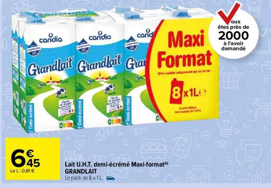 lait u.h.t. demi-écrémé maxi-format grandlait