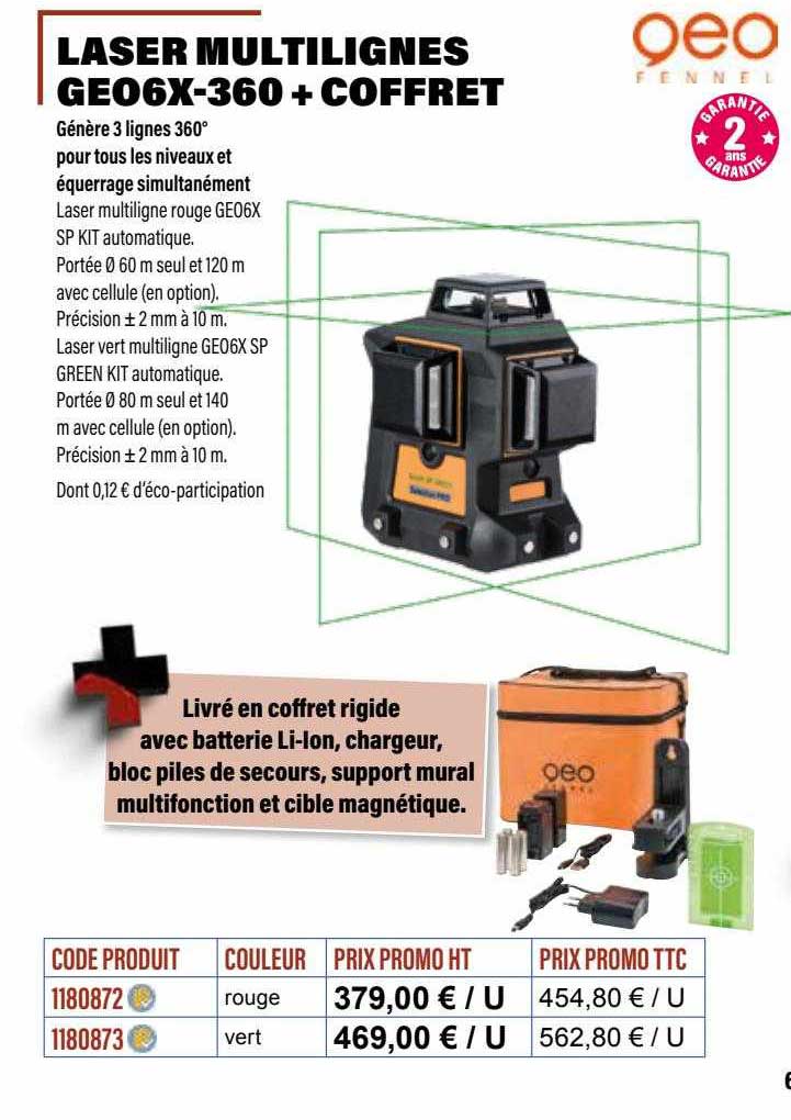 Laser Multilignes Geo6x-360 + Coffret