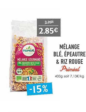 Mélange Blé, épeautre & Riz Rouge Priméal