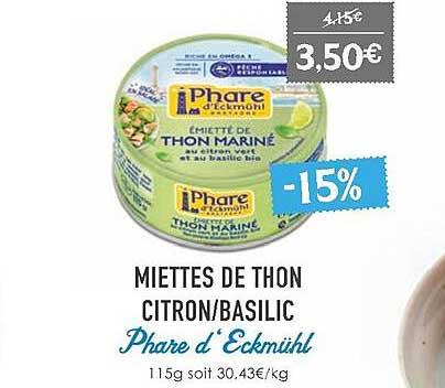 miettes de thon citron-basilic phare d'eckmühl