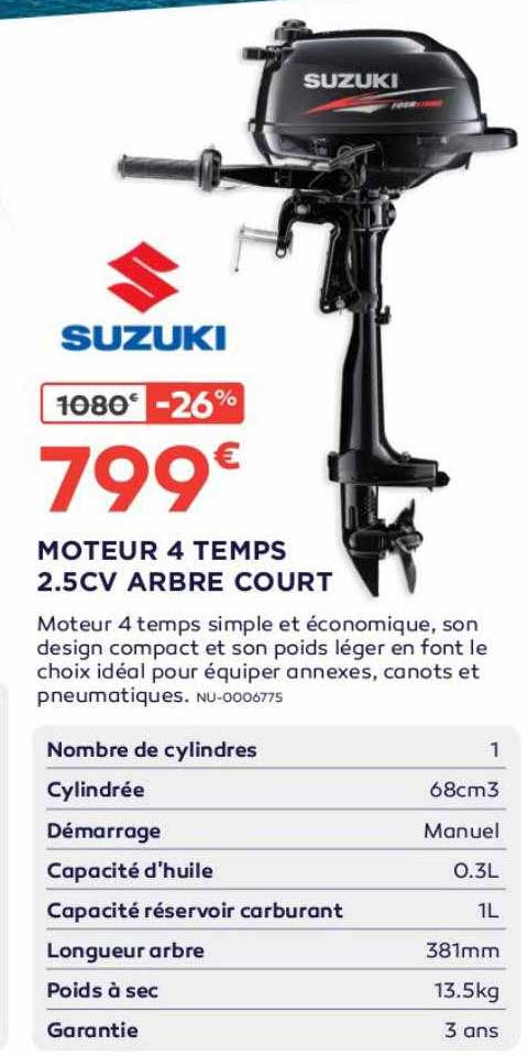 moteur 4 temps 2.5 cv arbre court suzuki