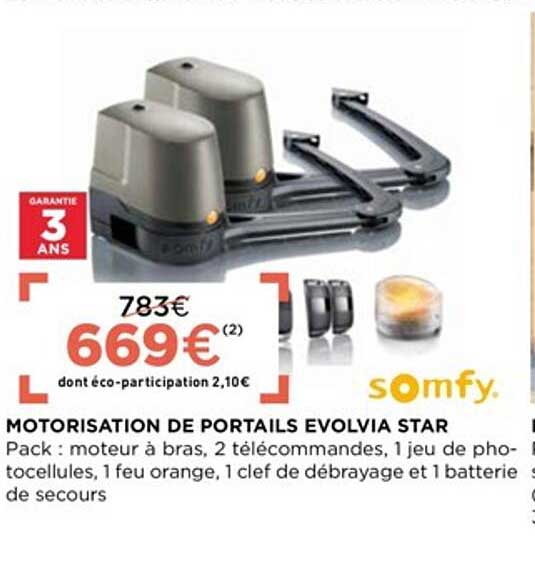 motorisation de portails evolvia star somfy
