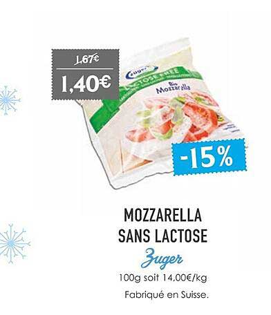 mozzarella sans lactose zuger
