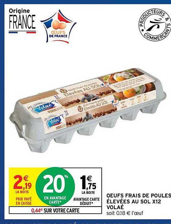 oeufs frais de poules élevées au sol x12 volaé