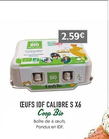oeufs idf calibre s x6 coop bio