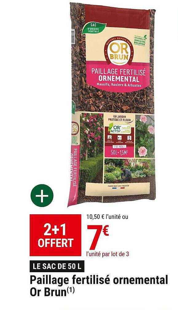 paillage fertilisé ornemental or brun