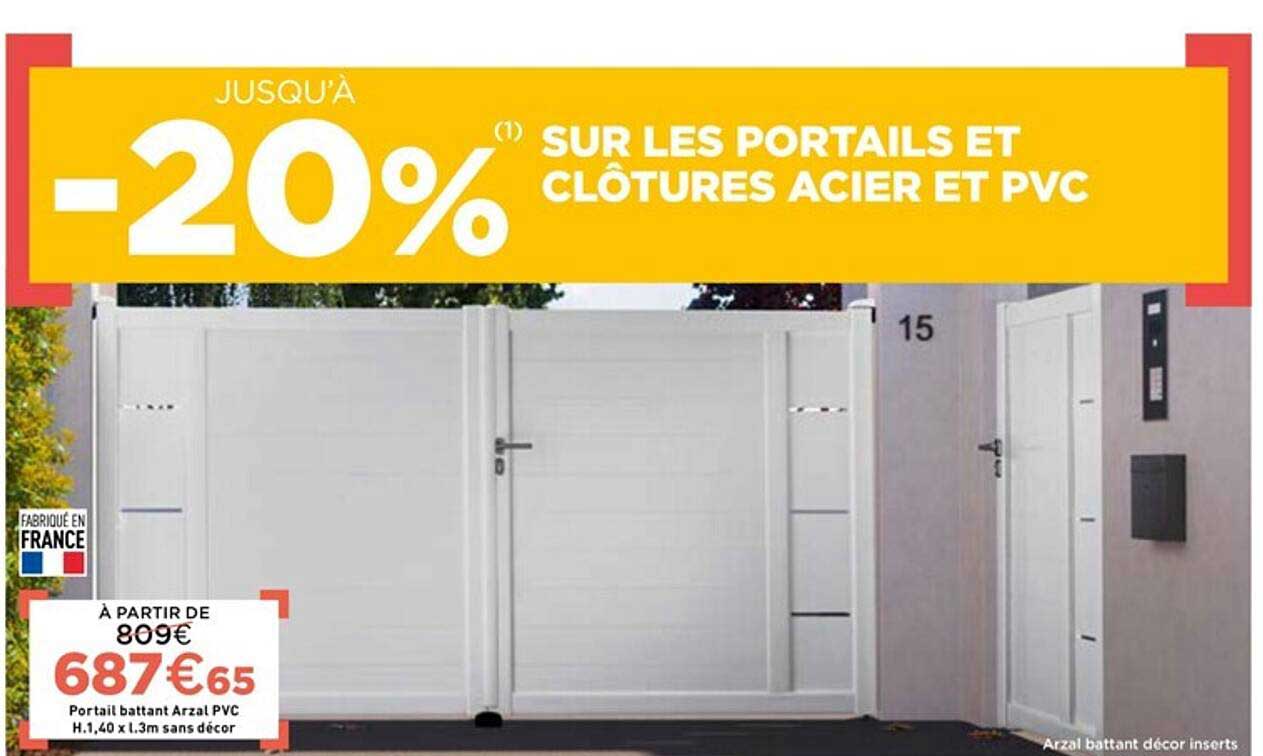 portail et clôtures acier et pvc, portail arzal pvc