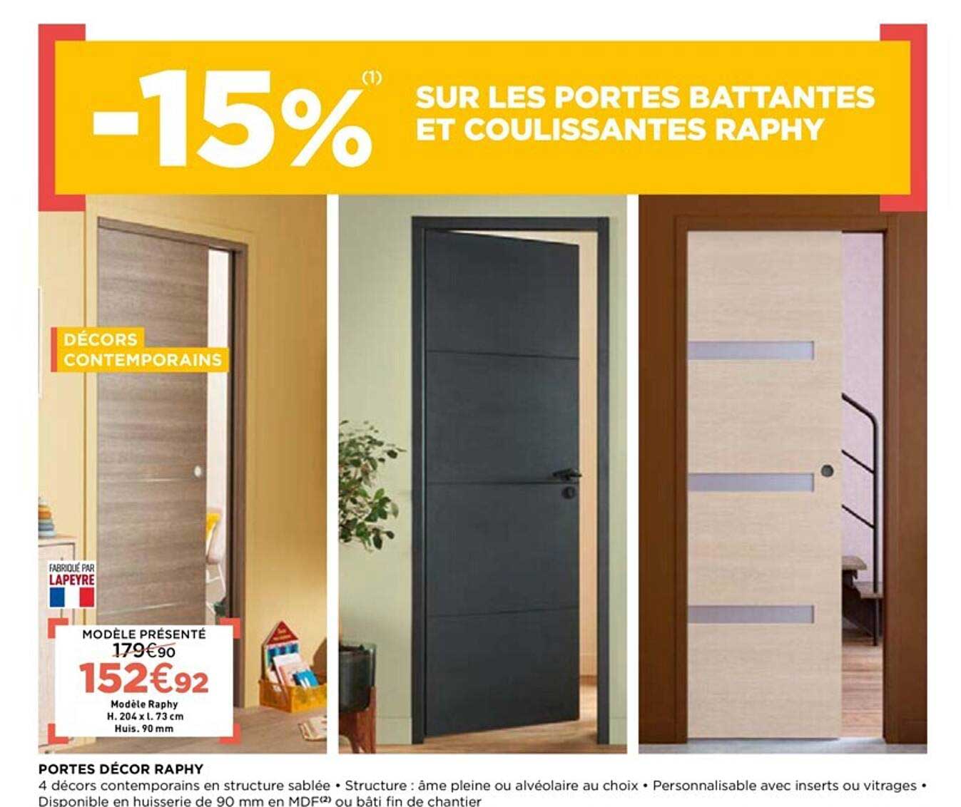 portes battantes et coulissantes raphy