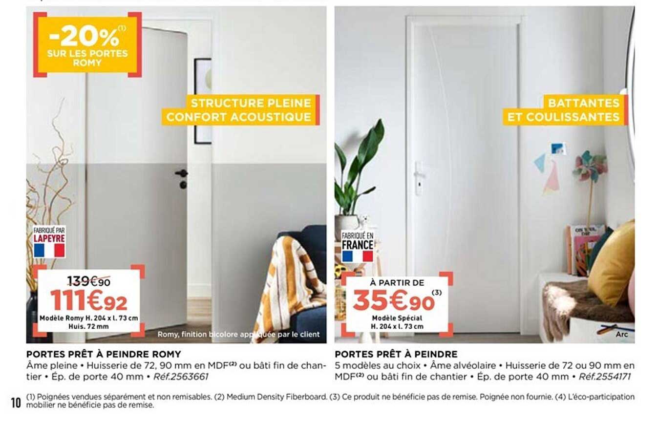 portes prêt à peindre romy, portes prêt à peindre