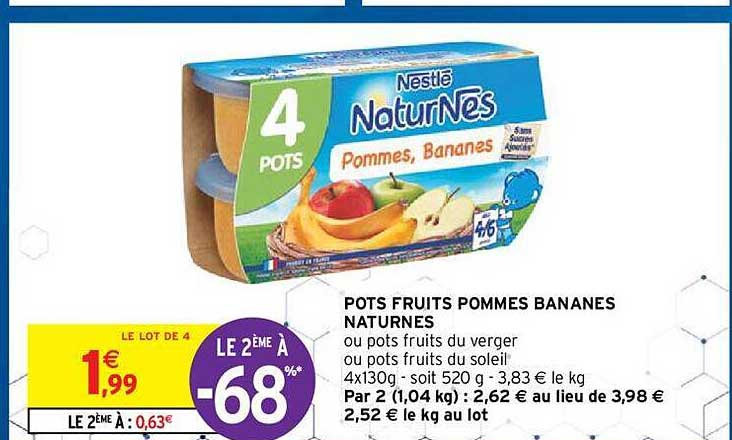 pots fruits pommes bananes naturnes