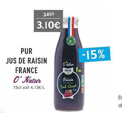 Pur Jus De Raisin France O'natur