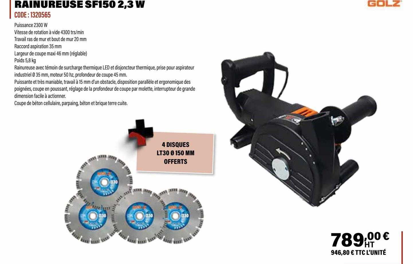 rainureuse sf150 2,3 w golz