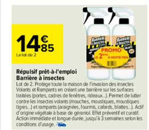 répulsif prêt-à-l'emploi barrière à insectes