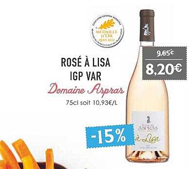 rosé à lisa igp var domaine aspras