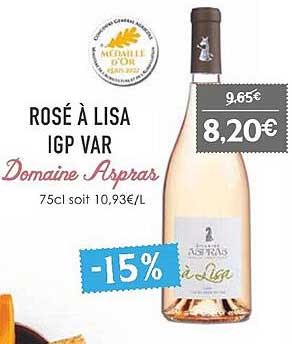 rosé à lisa igp var domaine aspras