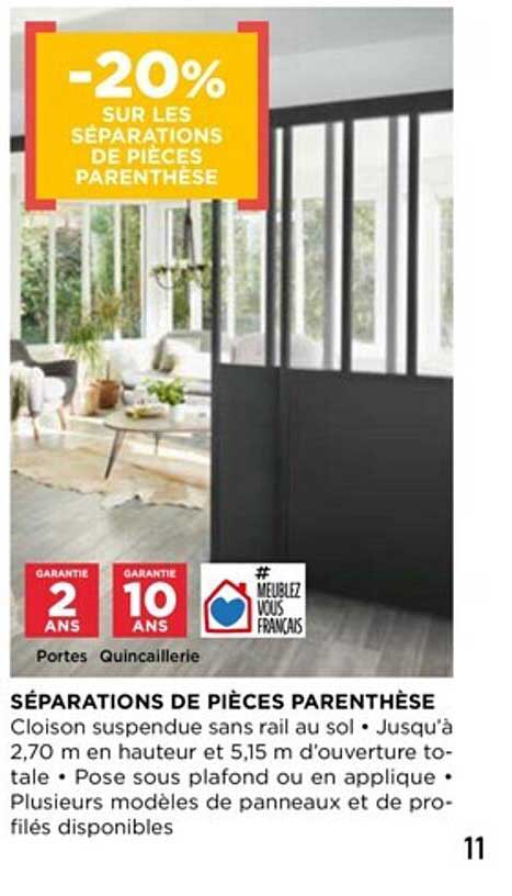 séparations de pièces parenthèse