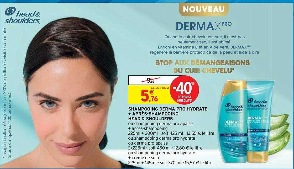 shampooing derma pro hydrate + après-shampooing head & shoulders