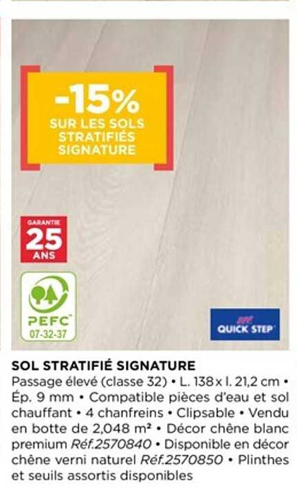 sols stratifiés signature quick step