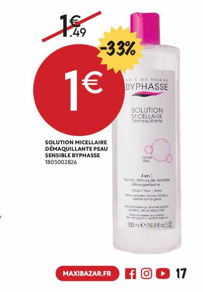 solution micellaire démaquillante peau sensible byphasse