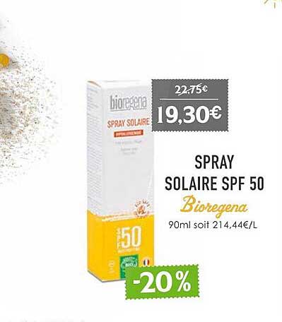 spray solaire spf 50 bioregena