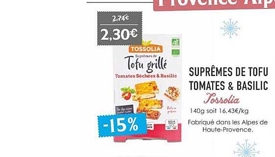 suprêmes de tofu tomates & basilic