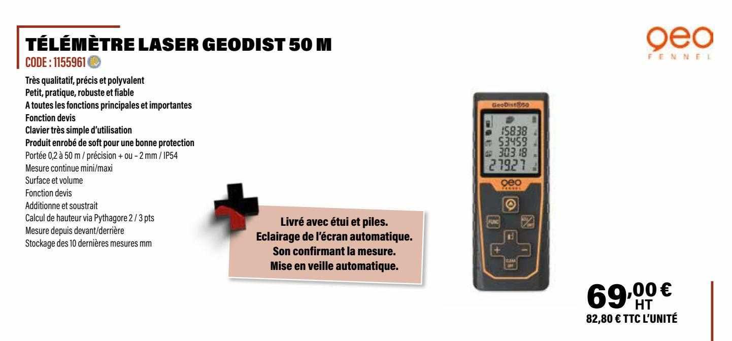 télémètre laser geodist 50 m