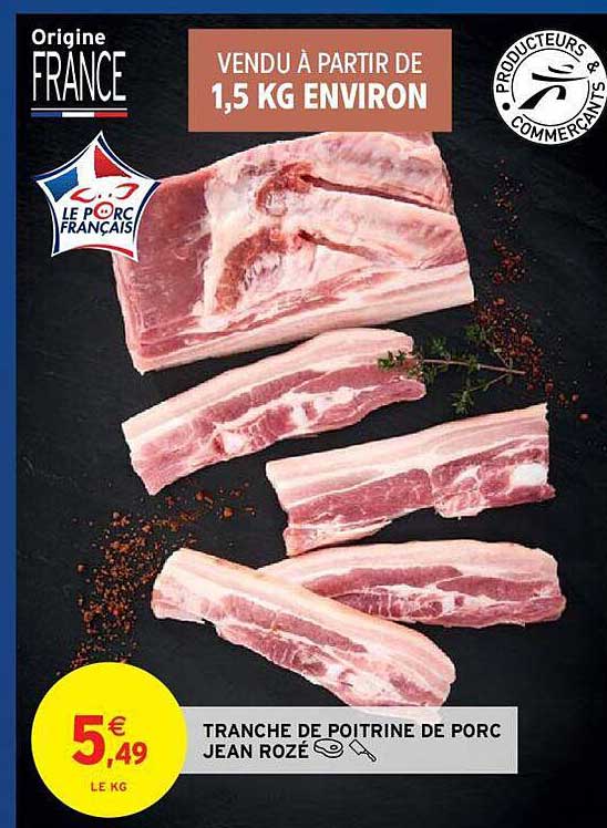 tranche de poitrine de porc jean rozé