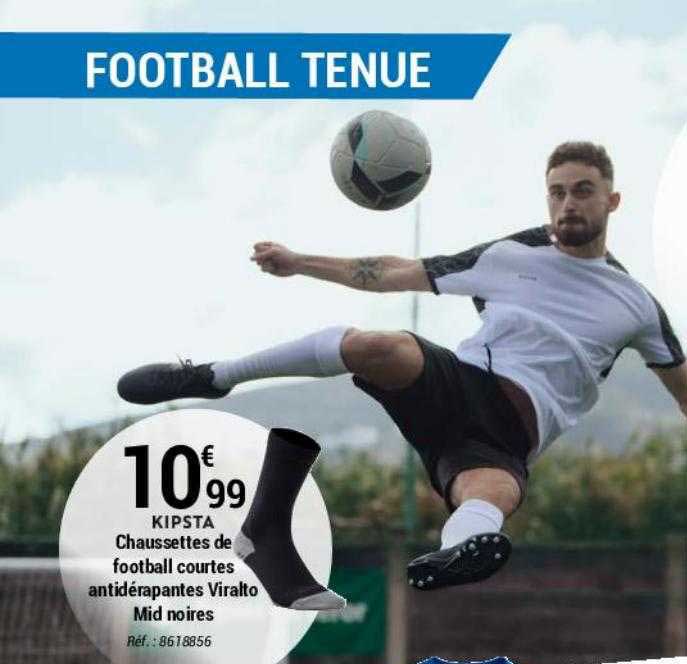 Chaussettes De Football Courtes Antidérapantes Viralto Mid Noires Kipsta