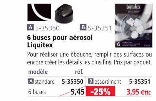 6 buses pour aérosol liquitex