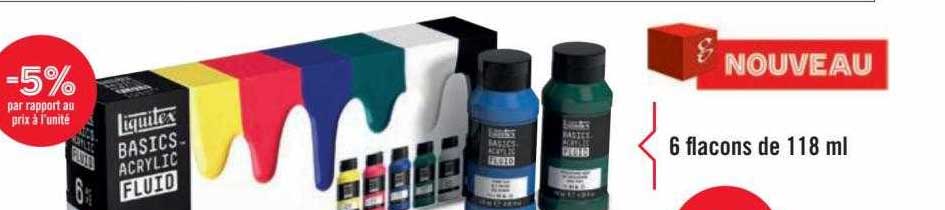6 flacons de 118 ml liquitex basics acrylic fluid