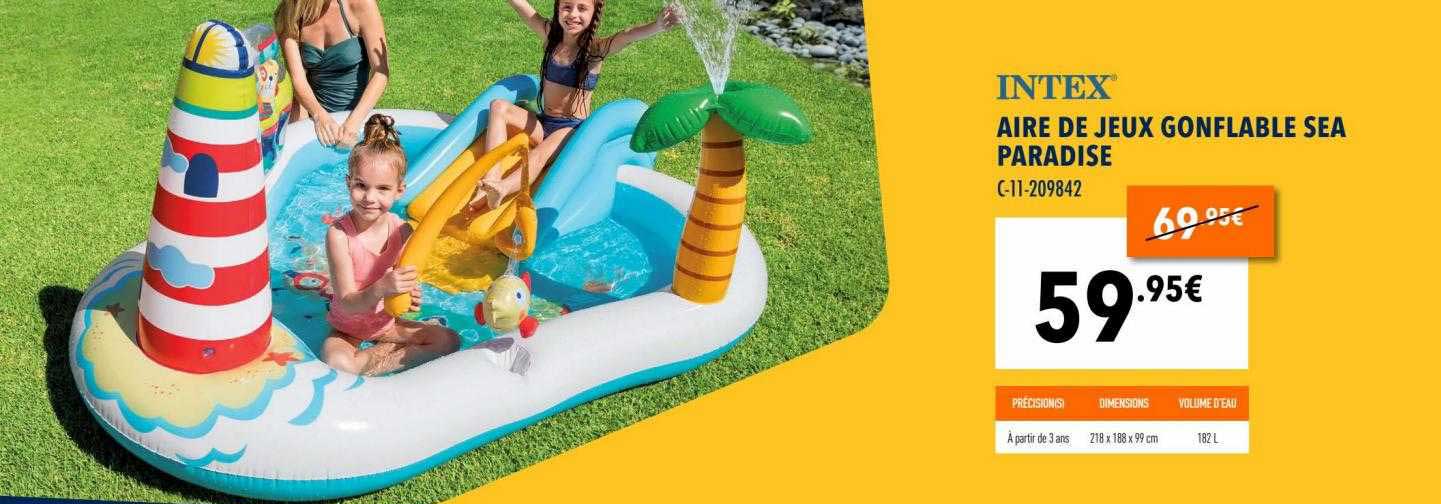 aire de jeux gonflable sea paradise intex