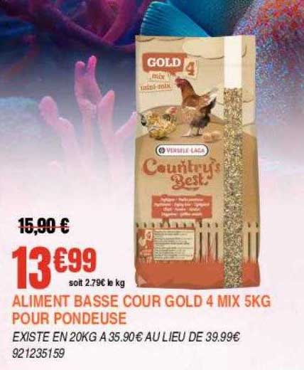 aliment basse cour gold 4 mix 5 kg pour pondeuse