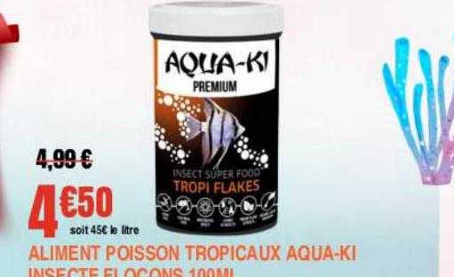 Aliment Poisson Tropicaux Aqua-ki Insecte Flocons 100ml