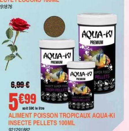 aliment poisson tropicaux aqua-ki insecte pellets 100ml