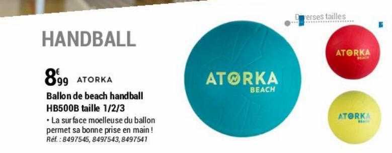 ballon de beach handball hb500b taille 1-2-3 atorka