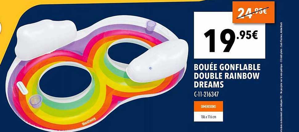 bouée gonflable double rainbow dreams bestway