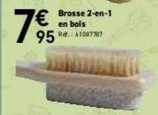 brosse 2-en-1 en bois