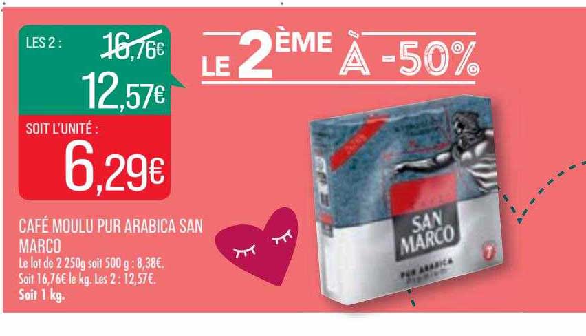café moulu pur arabica san marco