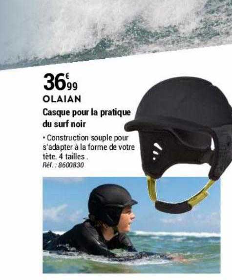Casque Pour La Pratique Du Surf Noir Olaian