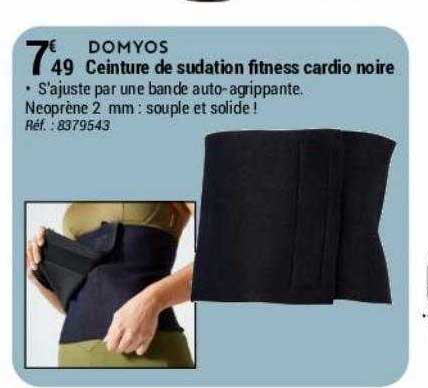 ceinture de sudation fitness cardio noire domyos