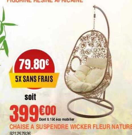 Chaise à Suspendre Wicker Fleur Nature