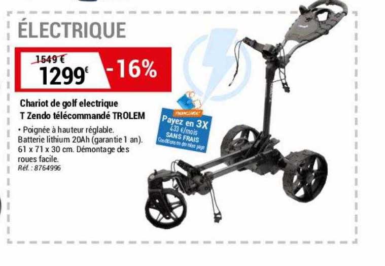 chariot de golf électrique t zendo télécommandé trolem