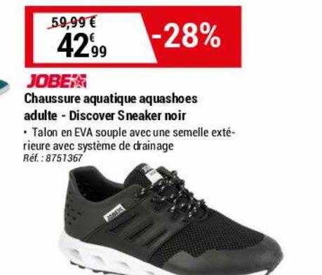 chaussure aquatique aquashoes adulte - discover sneaker noir jobe