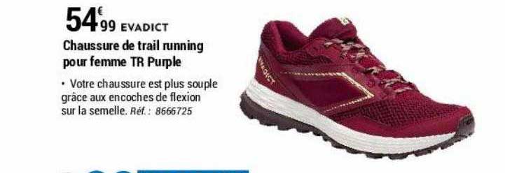 chaussure de trail running pour femme tr purple evadict