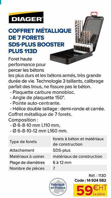 coffret métallique de 7 forêts sds-plus booster plus 113d diager