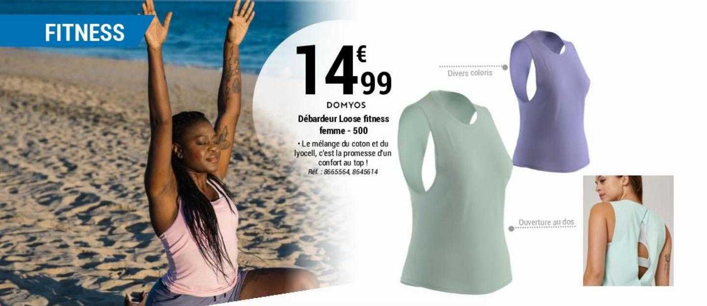 débardeur loose fitness femme - 500 domyos