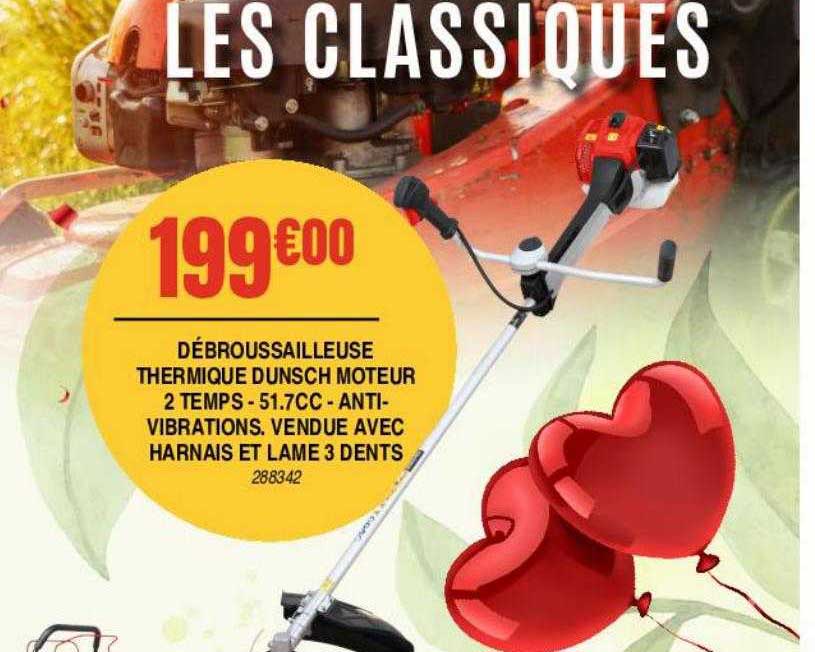 débroussailleuse thermique dunsch moteur 2 temps - 51.7cc - anti-vibrations