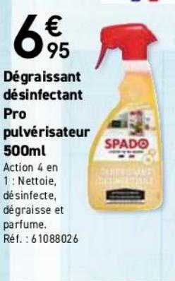 dégraissant désinfectant pro pulvérisateur 500ml spado